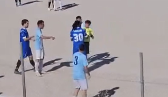 This attack on young Arbitro shows how far some players will go to intimidate officials; it's an ugly stain on sportsmanship. - Slide 1