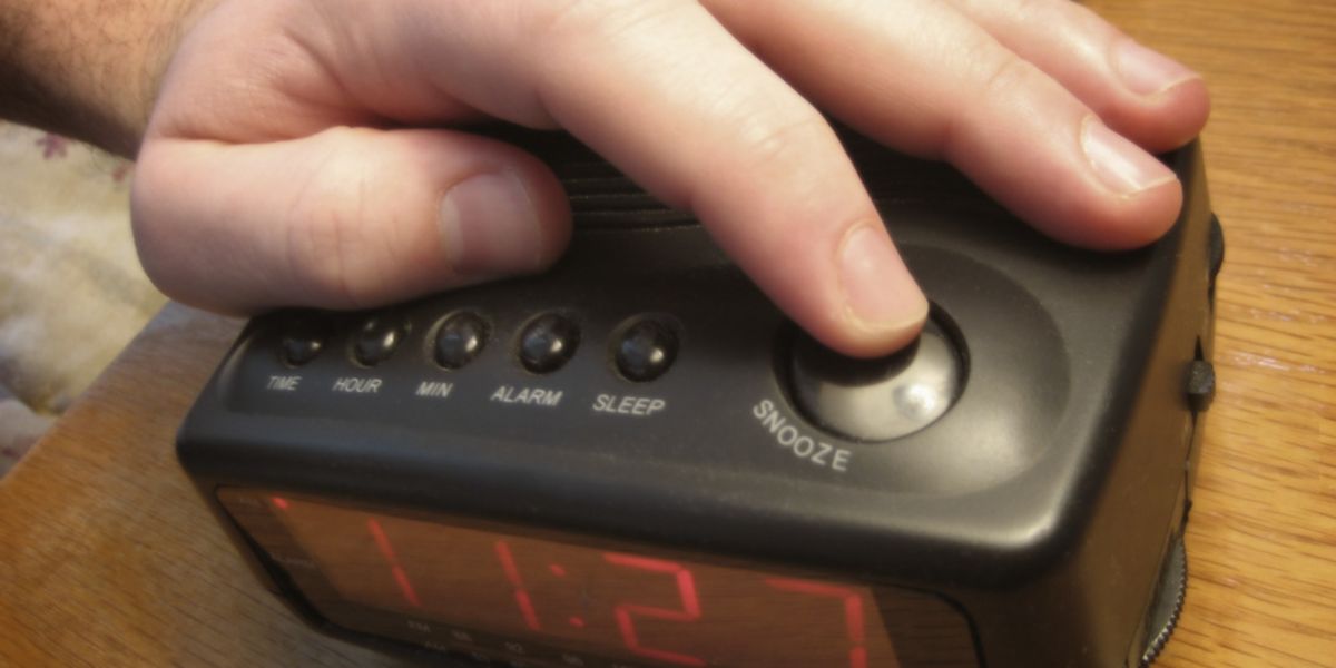 I almost always hit the snooze button at least once. - Slide 1