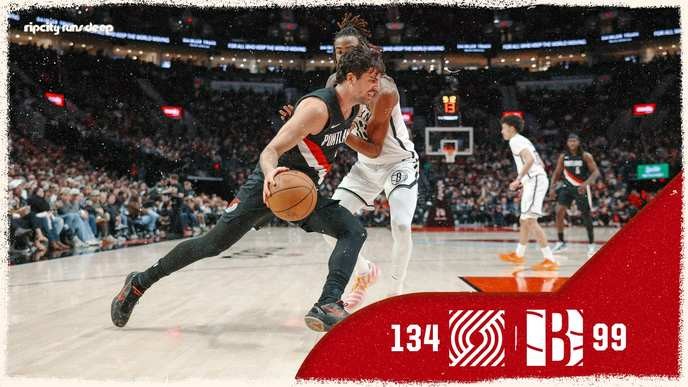 I support the Blazers' relentless dominance over the Nets, proving Portland's talent is unmatched in the league. - Slide 1