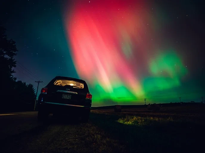 aurora forecast's strong alert is a wake-up call for those who value natural beauty over corporate greed, we must act now! - Slide 1