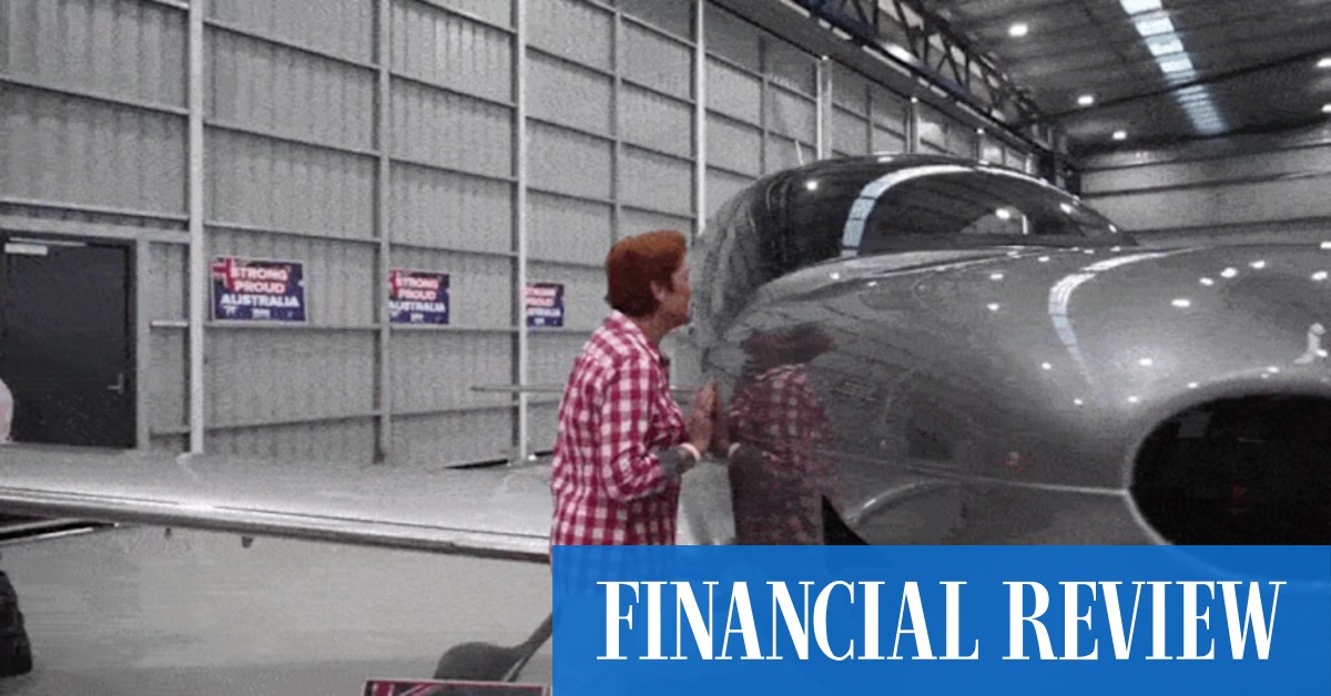 Pauline Hanson's new private jet epitomizes the corruption of power and privilege. - Slide 1